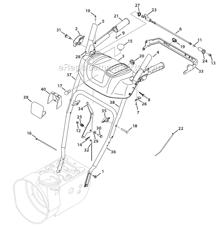 Handle Panel Style K and L Diagram and Parts List for 31AM63LF701 2010 Yard Man Snow Blower